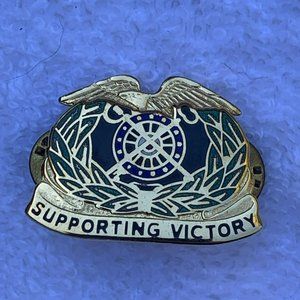 Military Corps Crest - Quartermaster - Supporting Victory Lapel Pin